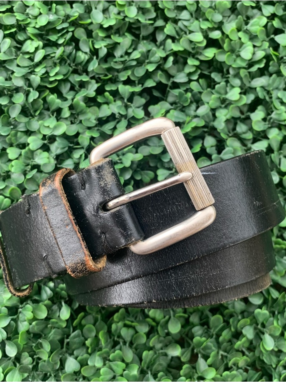 Vintage 90s Y2K Levi’s Soft Black Leather Utility Grunge Belt